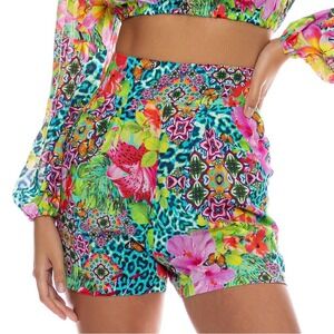 Lulu fama Luli island Floral Multicolor Women's Shorts size Large